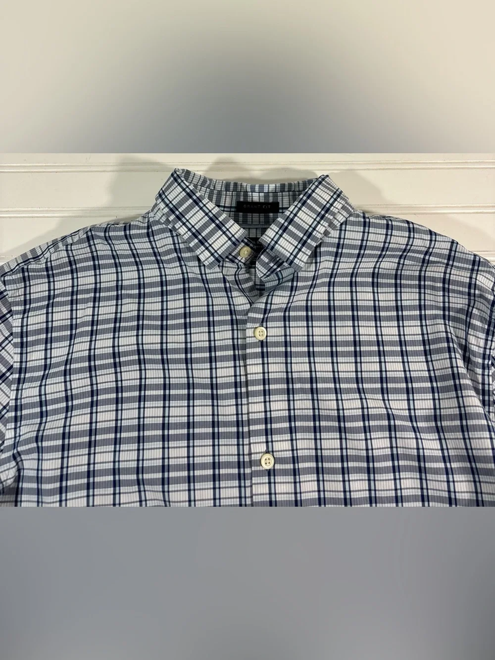 Banana Republic Grant Fit No Iron Shirt Men’s Size XL 120s Pima Cotton Plaid